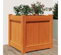 vidaXL Garden Planter Wax Brown 40x40x40 cm Solid Wood Pine UK
