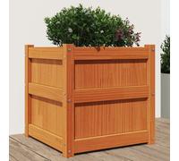 vidaXL Solid Pine Wood Garden Planter - Wax Brown - Ideal for Patios or Gardens - 50x50x50 cm - Rustic Design - DIY Assembly