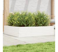 vidaXL Garden Planter White 100x100x23 cm Solid Wood Pine