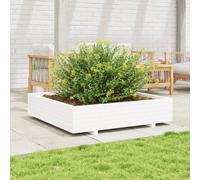 vidaXL Garden Planter Outdoor Flower Pot Planter Pot White Solid Wood Pine