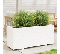 vidaXL Garden Planter Outdoor Flower Pot Planter Pot White Solid Wood Pine