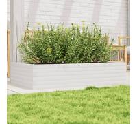 vidaXL Garden Planter White 110x60x23 cm Solid Wood Pine