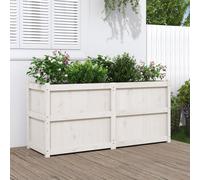 vidaXL Garden Planter White 150x50x70 cm Solid Wood Pine