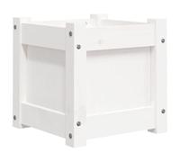 vidaXL Garden Planter, Plant Pot for Patio Balcony Terrace Yard, Flower Pot for Flower Herb Plant, Outdoor Planter Box, White Solid Wood Pine
