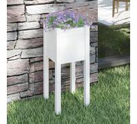 vidaXL Garden Planter White 31x31x70cm Solid Pinewood
