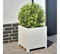 vidaXL Garden Planter Plant Pot Flower Pot Outdoor Planter Box White Steel