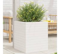 vidaXL Garden Planter Outdoor Flower Pot Planter Pot White Solid Wood Pine