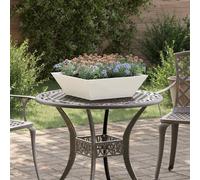 vidaXL Garden Planter White 50 x 50 x 15 cm Cold-rolled Steel