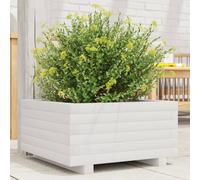 vidaXL Garden Planter White 50x50x26.5 cm Solid Wood Pine