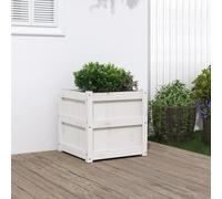 vidaXL Garden Planter White 50x50x50 cm Solid Wood Pine, White
