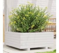 vidaXL Garden Planter White 60x60x26.5 cm Solid Wood Pine