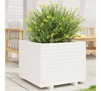 vidaXL Garden Planter Outdoor Flower Pot Planter Pot White Solid Wood Pine