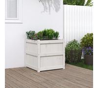 vidaXL Garden Planter White 60x60x60cm Solid Wood Pine, White