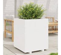 vidaXL Garden Planter White 60x60x72.5 cm Solid Wood Pine