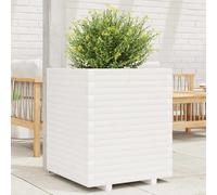 vidaXL Garden Planter Outdoor Flower Pot Planter Pot White Solid Wood Pine