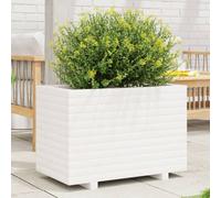 vidaXL Garden Planter White 70x40x49.5 cm Solid Wood Pine