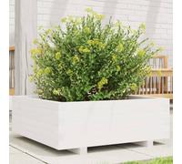 vidaXL Garden Planter White 70x70x26.5 cm Solid Wood Pine