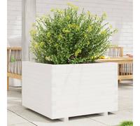 vidaXL Garden Planter White 70x70x49.5 cm Solid Wood Pine