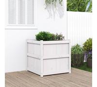vidaXL Garden Planter White 70x70x70 cm Solid Wood Pine, White