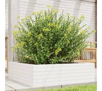 vidaXL Garden Planter White 80x80x23 cm Solid Wood Pine