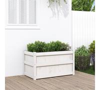 vidaXL Garden Planter White 90x50x50 cm Solid Wood Pine, White
