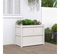 vidaXL Garden Planter White 90x50x70cm Solid Wood Pine, White