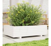 (white, 90 x 60 x 26.5 cm) vidaXL Garden Planter Outdoor Flower Pot Planter Pot Wax Brown Solid Wood Pine