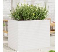 vidaXL Garden Planter White 90x60x68.5 cm Solid Wood Pine, White