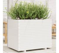 vidaXL Garden Planter White 90x60x72.5 cm Solid Wood Pine, White