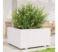 vidaXL Garden Planter White 90x90x49.5 cm Solid Wood Pine