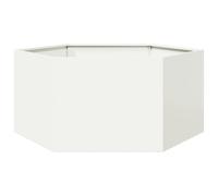 vidaXL Garden Planter Hexagon Steel Raised Garden Bed White 104 x 90 x 45 cm