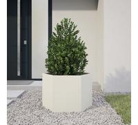 vidaXL Garden Planter White Hexagon 69x60x45 cm Steel
