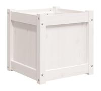vidaXL Garden Planter - White Solid Pine Wood Outdoor Flower Pot - Versatile Patio Plant Decor piece - Assembly required