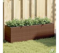 vidaXL Garden Planter with 3 Pots Brown 105x30x32 cm Poly Rattan