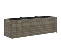 vidaXL Garden Planter with 3 Pots - Poly Rattan Grey 105x30x32 cm - Durable Powder-Coated Steel Frame, Two Usage Needs