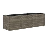 vidaXL Garden Planter with 3 Pots Flower Pot Planter Pot Grey Poly Rattan