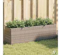 vidaXL Garden Planter with 3 Pots Flower Pot Planter Pot Grey Poly Rattan