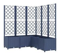 vidaXL Garden Planter with Built-In Trellis - Outdoor Weather-Resistant Polypropylene Plant Stand for Terrace, Balcony, Entryway - Dark Grey