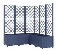 vidaXL Garden Planter with Built-In Trellis - Outdoor Weather-Resistant Polypropylene Plant Stand for Terrace, Balcony, Entryway - Dark Grey