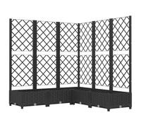 vidaXL Garden Planter with Built-In Trellis - Weather-Resistant Polypropylene Outdoor Container for Plants and Flowers - Black, 120x120x121.5 cm