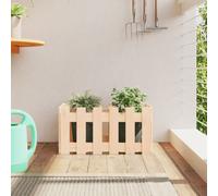 vidaXL Planter w/ Fence Design 60x30x30cm Solid Wood Pine, Brown