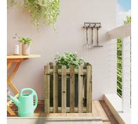vidaXL Garden Planter w/ Fence Design 60x60x60cm Impregnated Wood Pine