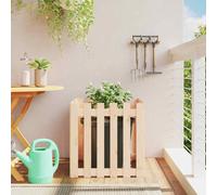 (natural pine, 60 x 60 x 60 cm) vidaXL Garden Raised Bed with Fence Design Outdoor Planter Solid Wood Pine