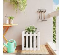 vidaXL Solid Pine Wood Garden Planter with ic Appeal and Roomy Design for Patio or Garden - White