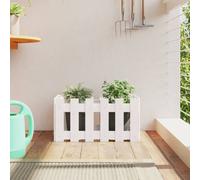 vidaXL Garden Planter with Fence Design White 60x30x30 cm Solid Wood Pine