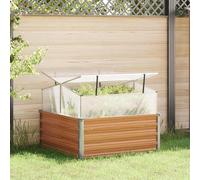 vidaXL Garden Planter with Greenhouse Light Brown 100 x 100 x 77 cm