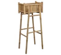 vidaXL Garden Planter with Holder Beige 50 x 38 x 114 cm Bamboo, Garden Planter, Durable Outdoor Decor, Lightweight Bamboo Holder, EasyToClean Balcony, Beige Aesthetic Item