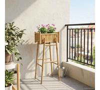 VidaXL Garden Planter With Holder Natural 50 X 38 X 114 Cm Bamboo