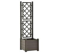 vidaXL Garden Planter with Trellis PP Anthracite Raised Bed Flower Box Outdoor
