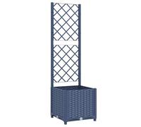 vidaXL Garden Planter with Integrated Trellis - Dark Grey - Outdoor Weather- Polypropylene - 40x40x136 cm